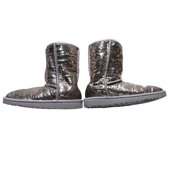 Gold Glitter Classic Ugg Boots Size 7 Great Condition F19012D Comfy & Stylish - Picture 5 of 13